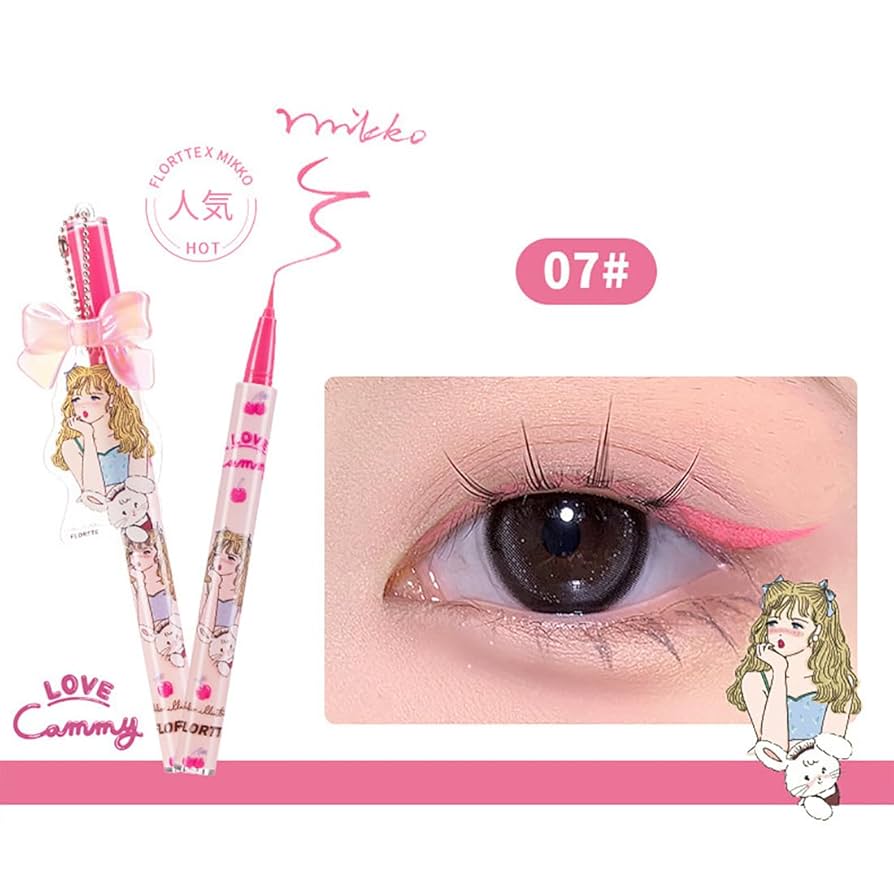 mikko illustrations FLORTTE アイライナー　中華コスメ Amazon | フロレット FLORTTE MIKKOコラボ リキッド アイ